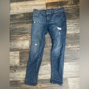 LOFT Women's Distressed Modern Skinny Jeans - Classic Blue